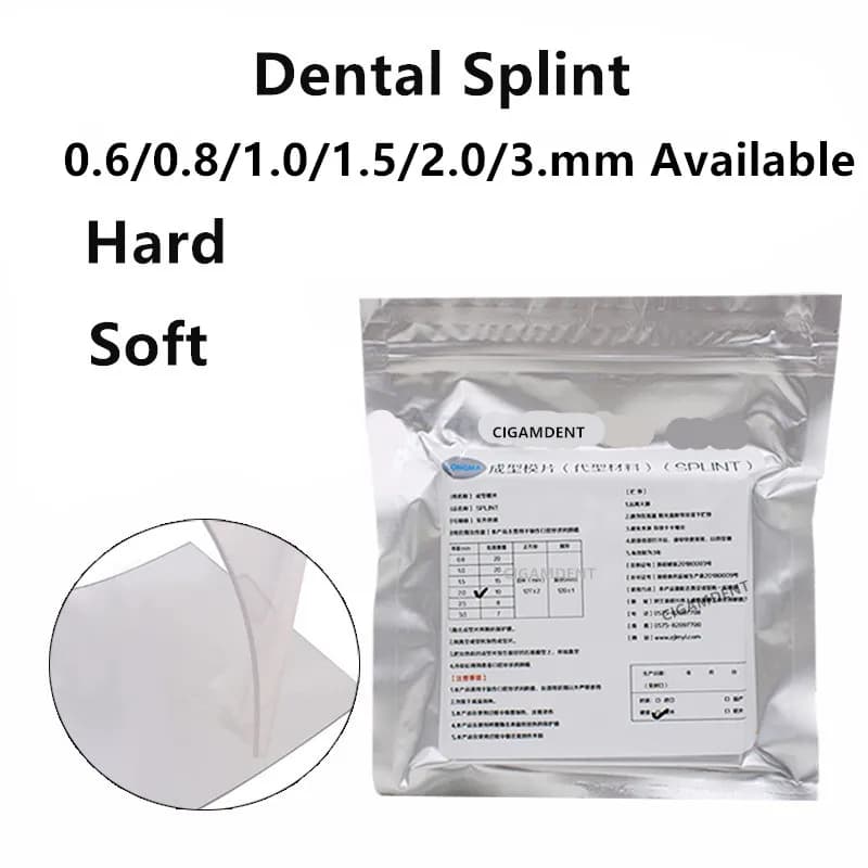 Stecca da laboratorio dentale Fermo ortodontico morbido e duro Materiale termoformante Foglio per formatura sottovuoto 0,6/ 0,8/1,0/1,5/2,0/3,0 mm