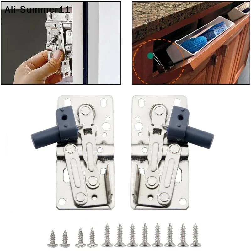 【Sa1】 2 Pezzi Cerniere per Mobili da Cucina con Chiusura Automatica a 45 Gradi, Cerniere Pivot per Cassetti Lavello, Organizzatori Bagno, Scarpiera