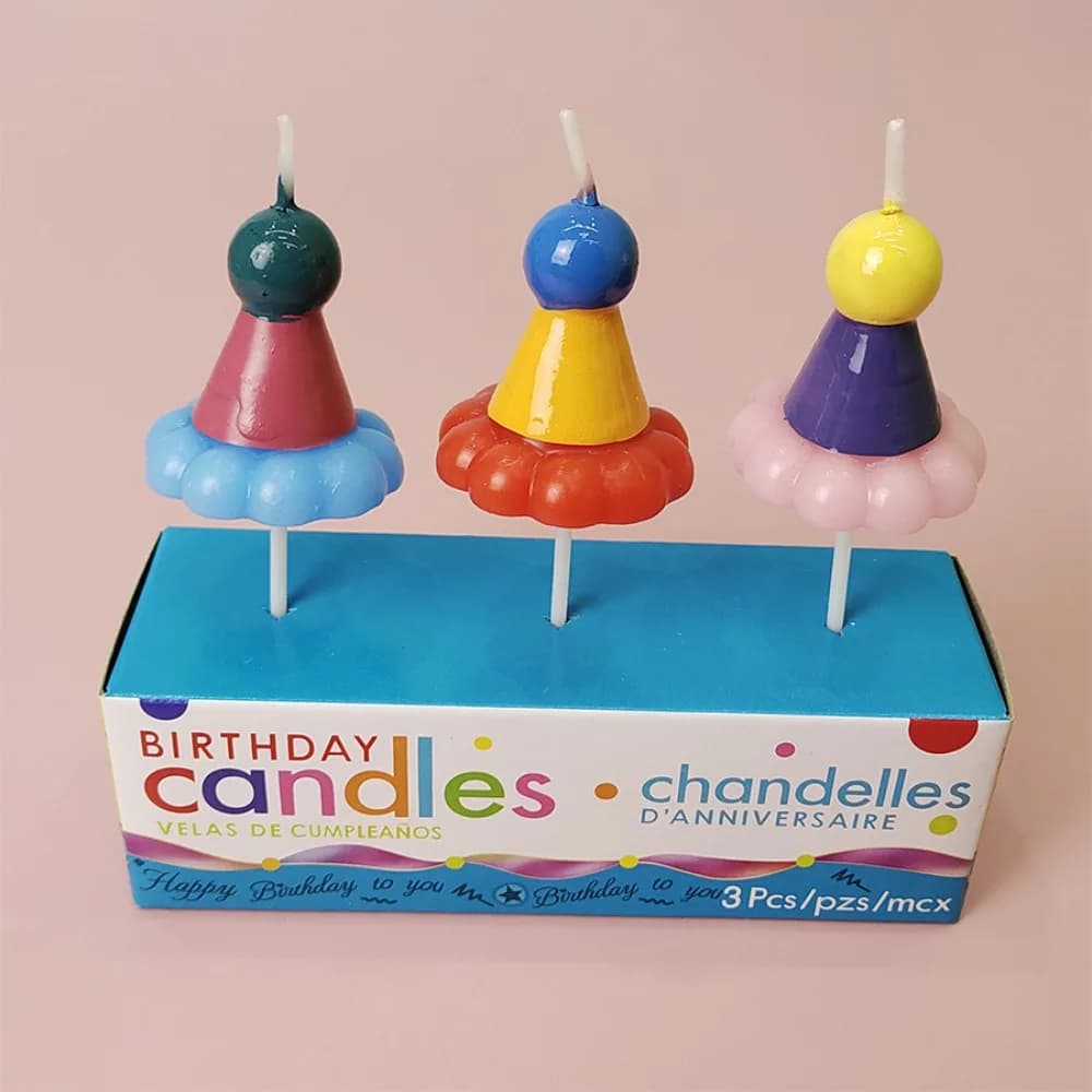 Set di 3 Candeline per Torta di Compleanno, Decorazioni per Torte, Candele Decorative per Feste