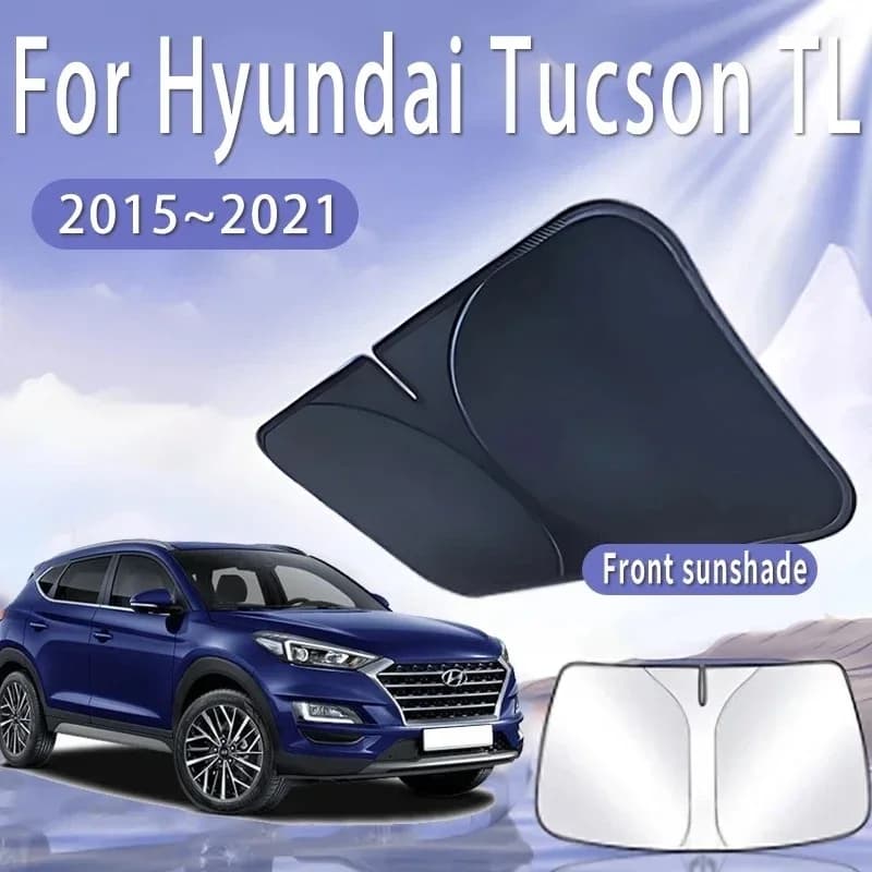 Car Sun Visor For Hyundai Tucson TL 2015~2021 Front Windshield Sunshade Heat Insulation Summer Cooling Auto Accessories Foldable
