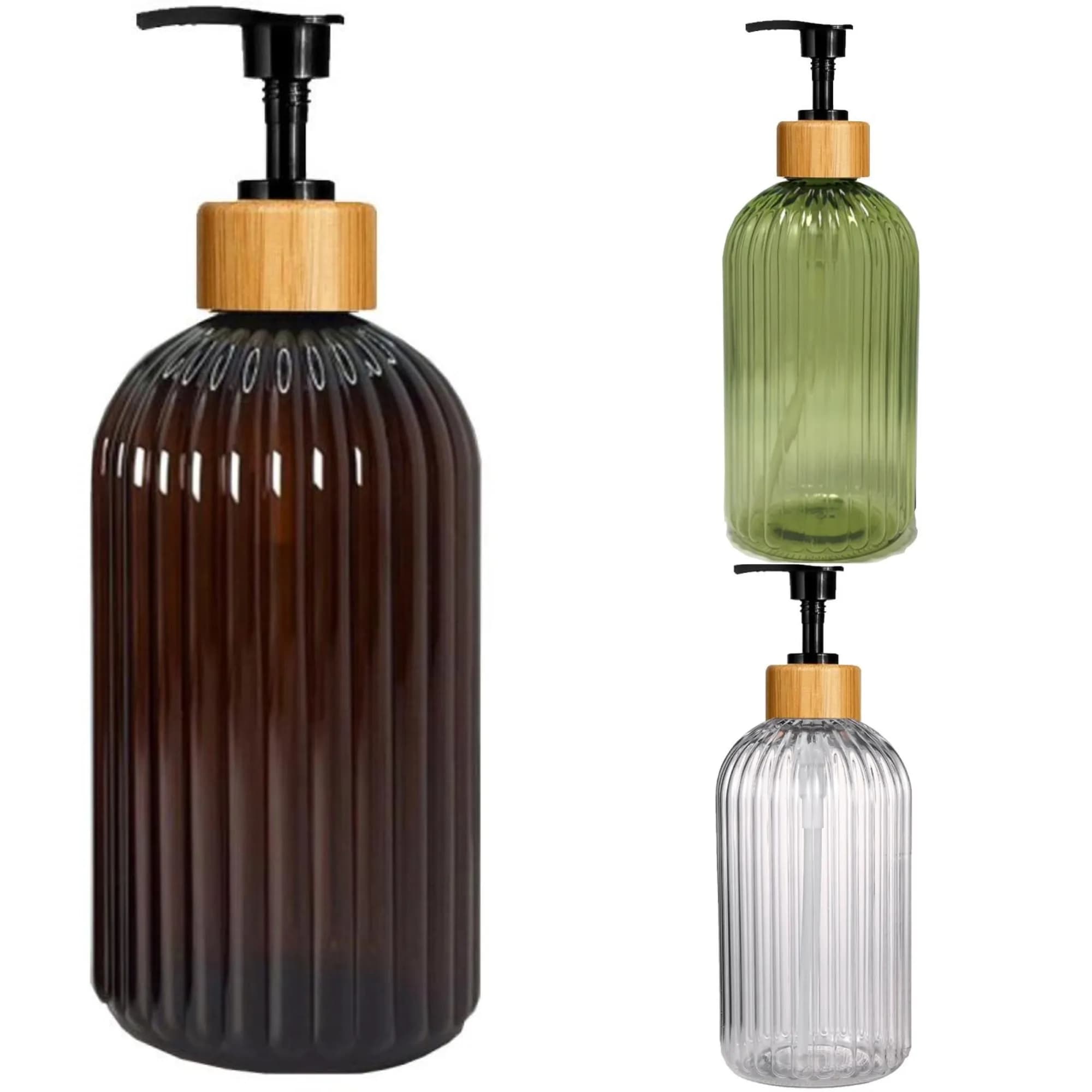 Dispenser di Sapone da 500ml in 4 Colori con Pompa, Bottiglia Ricaricabile per Shampoo, Contenitore Vuoto per Cucina e Bagno, per Lavaggio Mani e Corpo, Lozione
