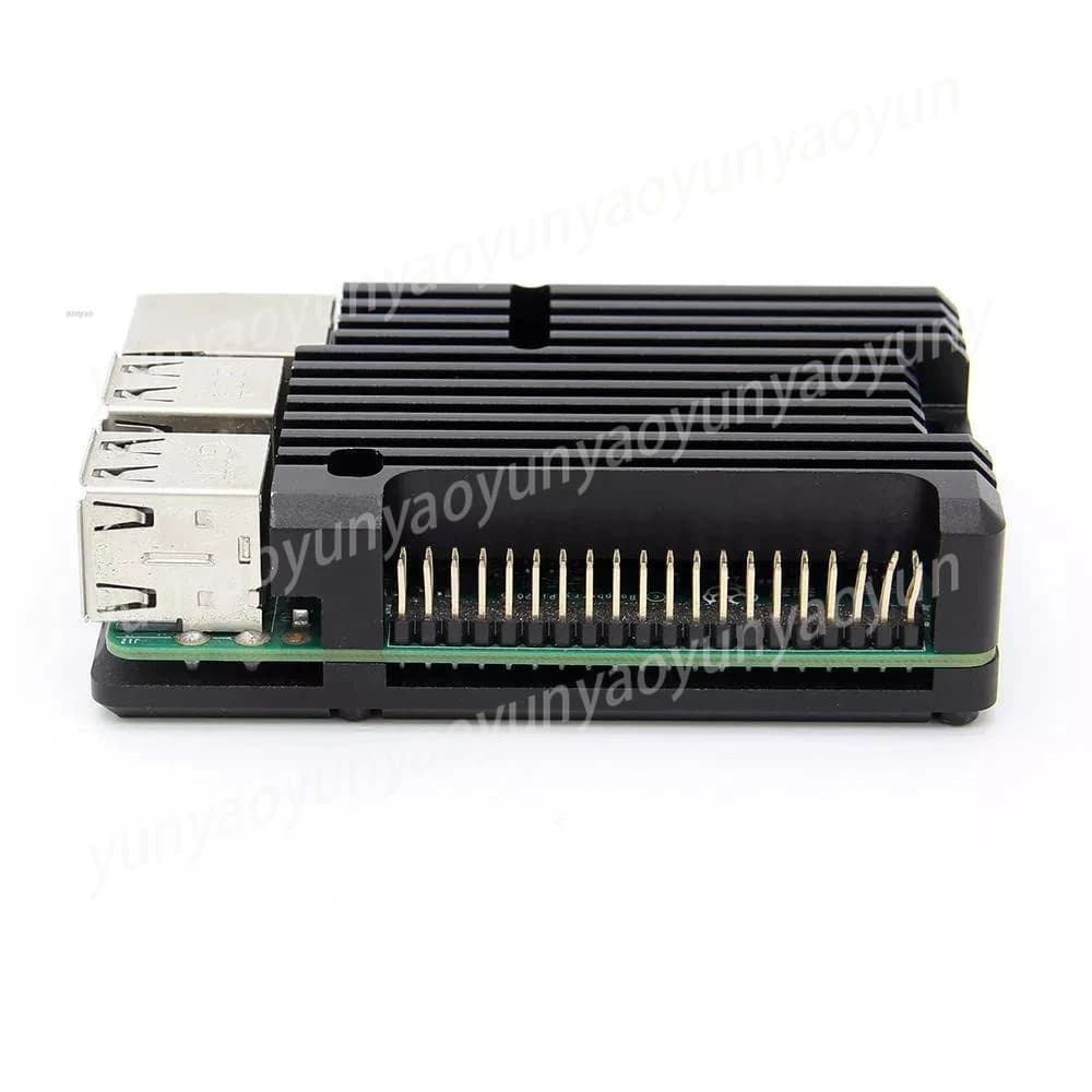 Custodia Protettiva in Lega di Alluminio con Dissipatore di Calore e Ventola di Raffreddamento per Raspberry Pi 2B 3B Plus