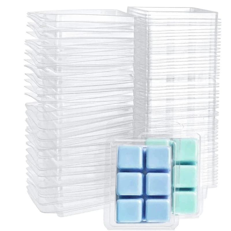 10/20/30 Pezzi Nuovo Modello 2026 Stampi Avanzati Fai-da-te a Conchiglia per Cera, Vassoi Quadrati Vuoti in Plastica Trasparente per Cera, Tarts e Candele