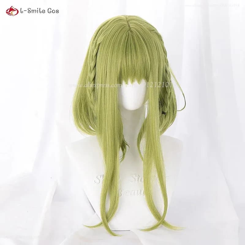 Nanamine Sakura 45 cm corto verde Bobo capelli sintetici resistenti al calore parrucche cosplay anime di Halloween + cappuccio per parrucca