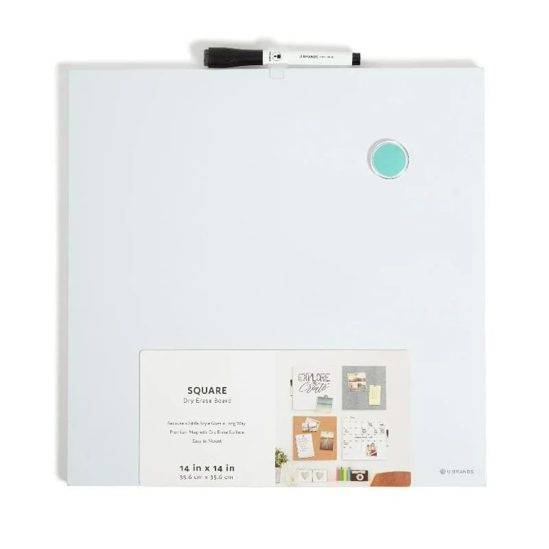 14 x 14 Inch Frameless Magnetic Dry Erase Whiteboard Tile