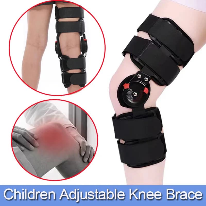 Ginocchiera incernierata regolabile per bambini-Borsa per frattura rotulea per arti inferiori-Frattura per tensione legale Ortesi-Brace per recupero gambe