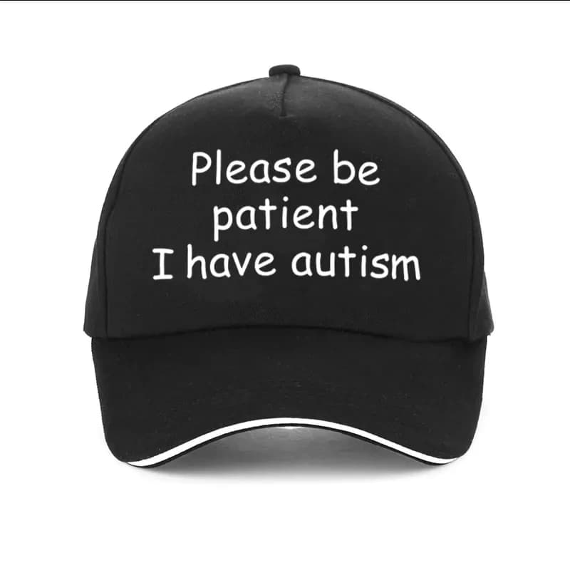Please be patient I have autism cap Baseball Hat Outdoor Fish Unisex Adjustable Printed Czapka Cotton Trucker Cap