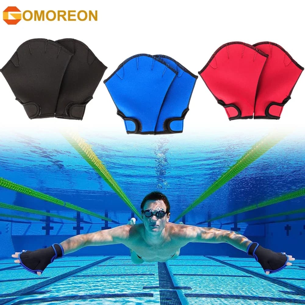 1 pair of water gloves, swimming gloves with palmed paddle, fitness, aerobics in water and swimming resistance, training gloves for men, women, children