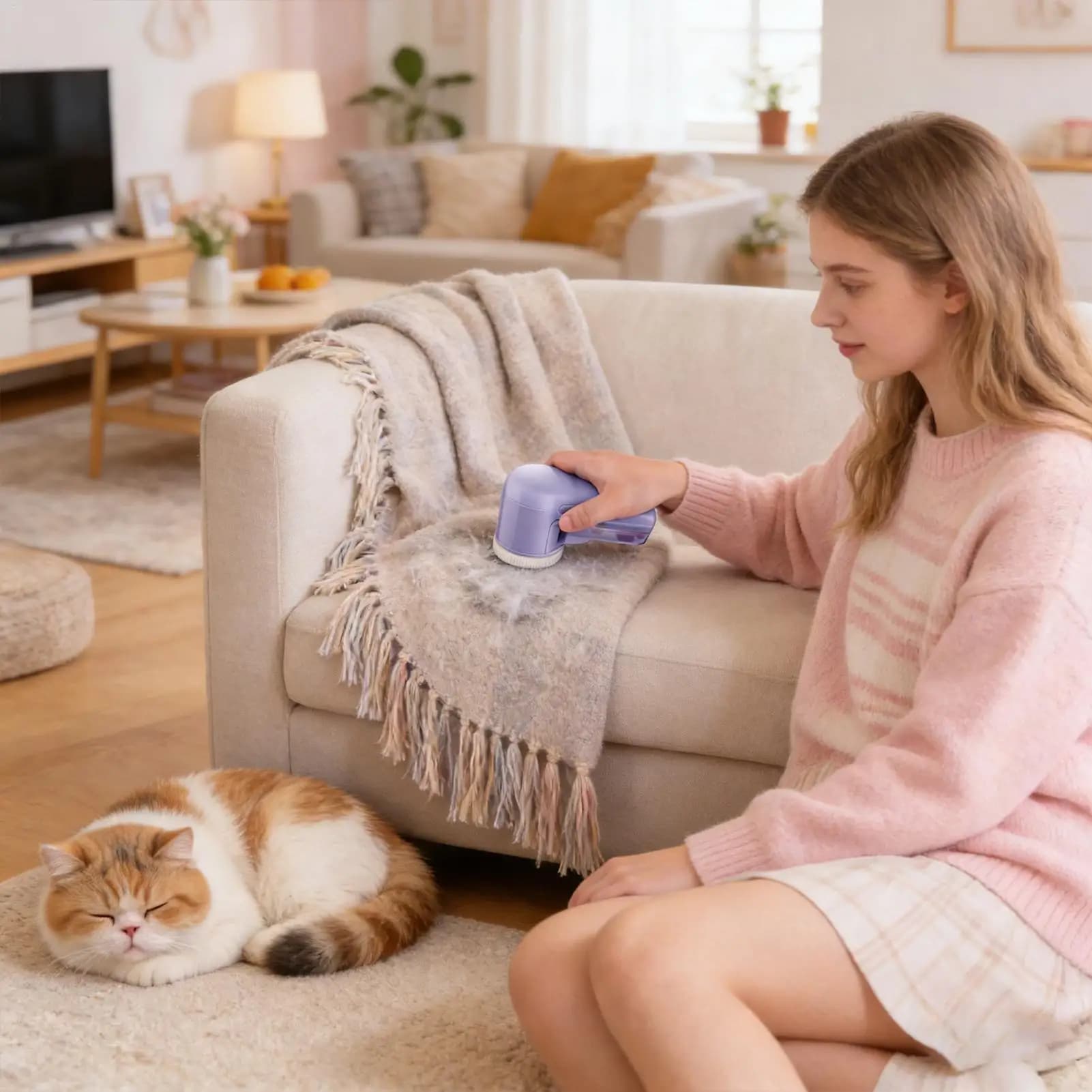 Levapelucchi Elettrico Portatile per Tessuti e Capi di Abbigliamento, per Proprietari di Cani, Proprietari di Casa, Viaggiatori, Maglioni, Cappotti di Lana, Divani