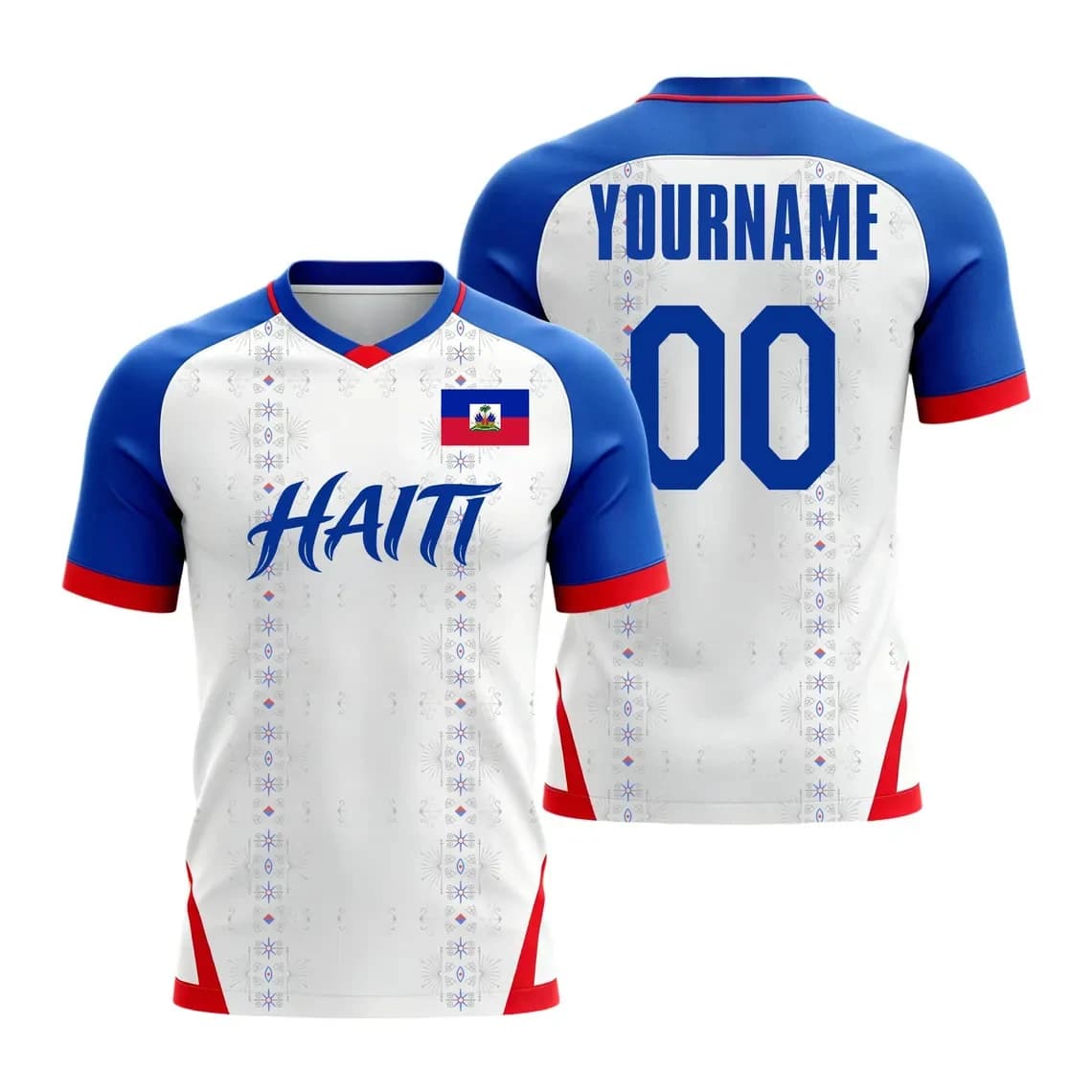 Maglia da Calcio Personalizzata Haiti 2026, T-Shirt Sportiva con Nome e Numero Personalizzabili, Asciugatura Rapida, Manica Corta