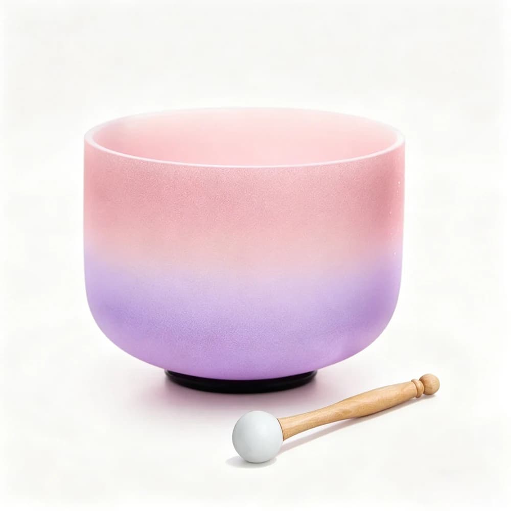 Star Linkup10inch 432hz/440hz Colors Purple Crystal Singing Bowl Sound Bath Bowl for Energy Healing with Rubber Mallet