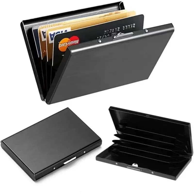 Anti-Scan ANTI RFID Blocco 6 carte Porta carte di credito in metallo di alluminio ID Porta carte di credito sottile Custodia a portafoglio Porta carte da visita