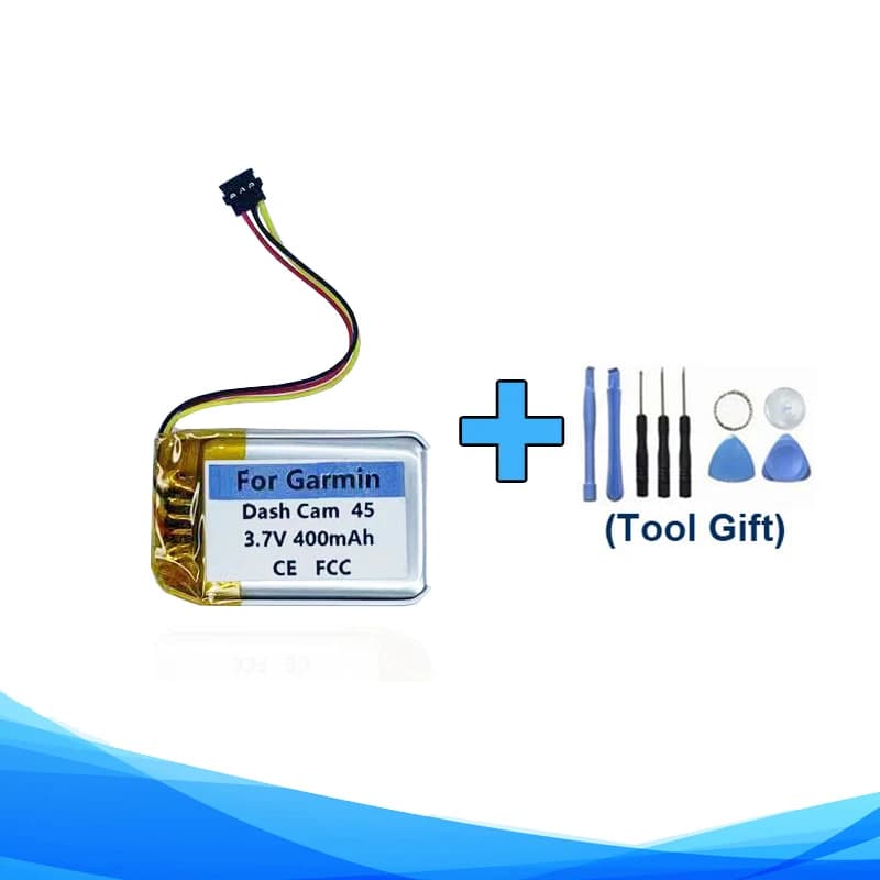 Gift tools + battery 400mAh 361-00103-00 for Garmin DashCam 45 46 55 56 66W Dash Cam Drive Recorder