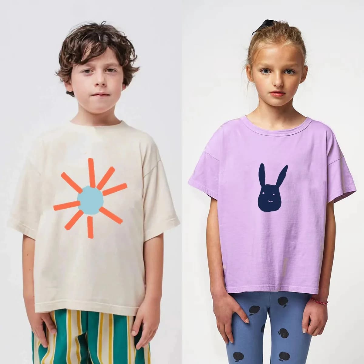 Ragazzi T-shirt grafiche 2025 Estate Nuovo cotone Manica corta T-shirt per ragazze Casual Bambini Top Bambino Camicie per bambini T-shirt per bambini