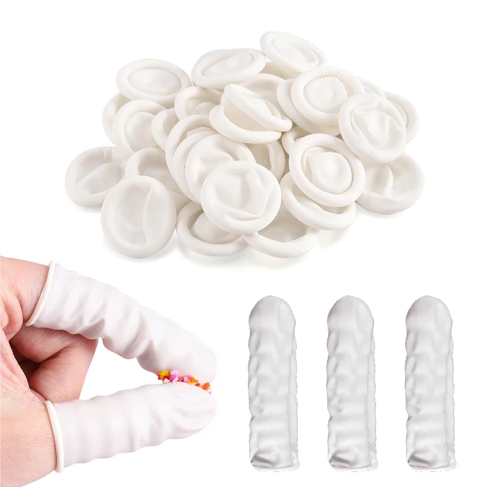 50/100 pezzi guanti protettivi in gomma naturale con punta delle dita guanti monouso in lattice per stampi in resina epossidica fai da te strumenti per la creazione di