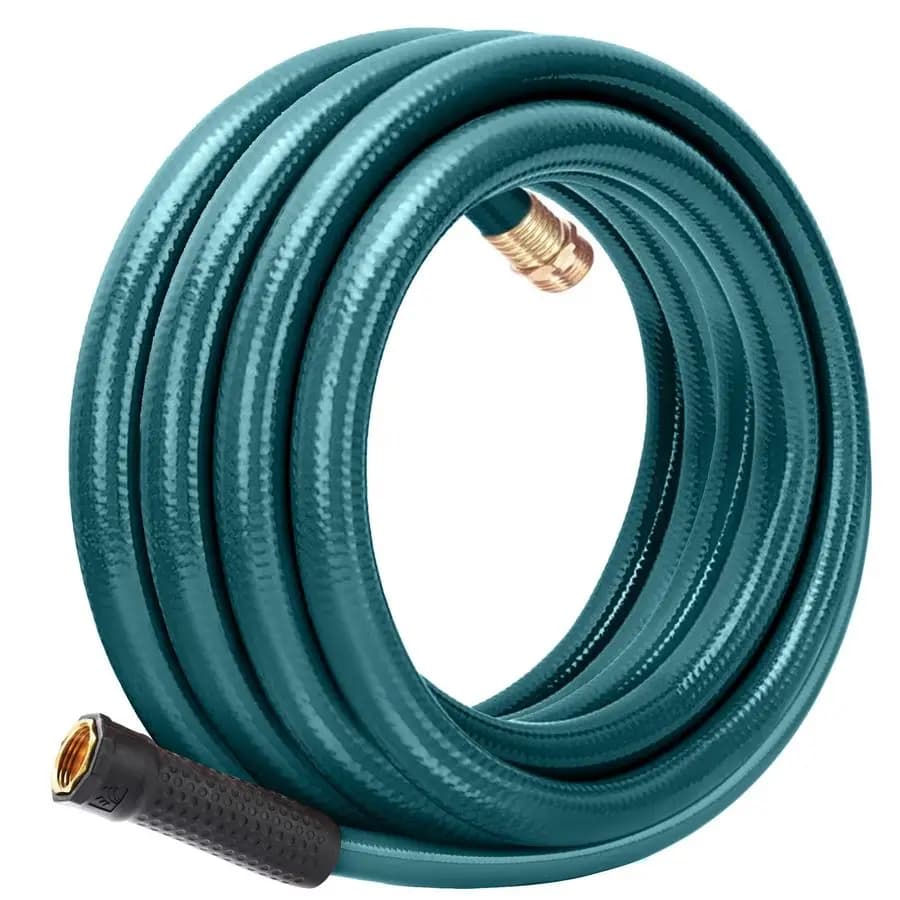 Tubo da Giardino Leader 3/4 Pollici Tubo flessibile in PVC a 5 strati, resistente, anti-perdita, senza pieghe, da 25 piedi, con connettori maschio e femmina, leggero e durevole.