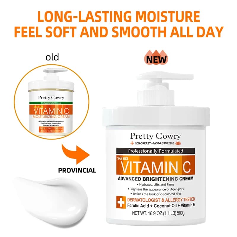 500ml Crema schiarente per il corpo Collagene Vitamina C Retinolo Niacinamide Idratante Idratazione a lunga durata Lozione per il corpo Cura della pelle