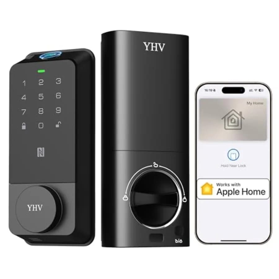 Serratura Intelligente per Porta con Ingresso Senza Chiave, Impronta Digitale, Compatibile con Apple Home, Supporta Apple Homekit, con Codice e Wi-Fi Integrato