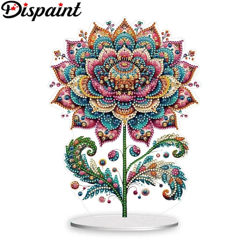 Dispaint Pittura diamante Forma speciale Trapano 5D Fai da te Ornamento da scrivania Fiore Ricamo Strass Punto croce Decorazione da tavolo per la casa
