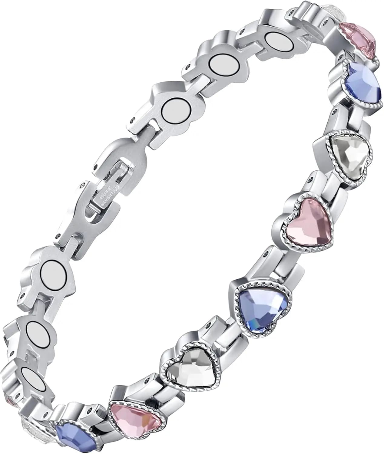 Feraco Magnetic Bracelets for Women, Titanium Steel Magnetic Bracelet with Neodymium Magnets & Sparkling Crystals, Jewelry Gifts