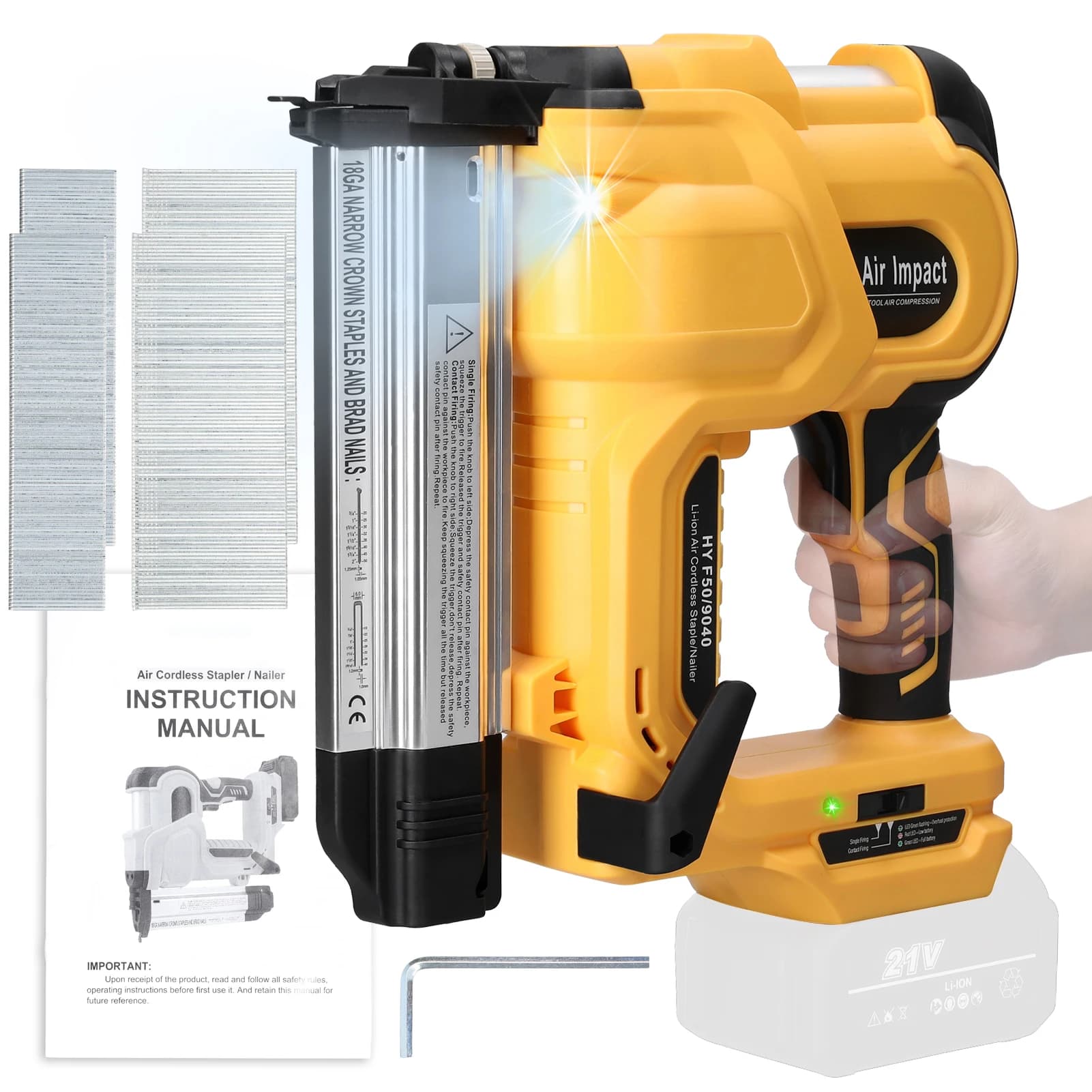 Chiodatrice elettrica per inchiodatrice a batteria compatibile con batteria Makita con chiodi da 200 pezzi 32mm e 200 pezzi da 50mm