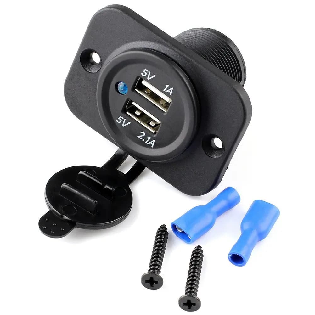 Adattatore per presa di corrente con presa per caricatore doppio USB per stivali da auto per telefono cellulare