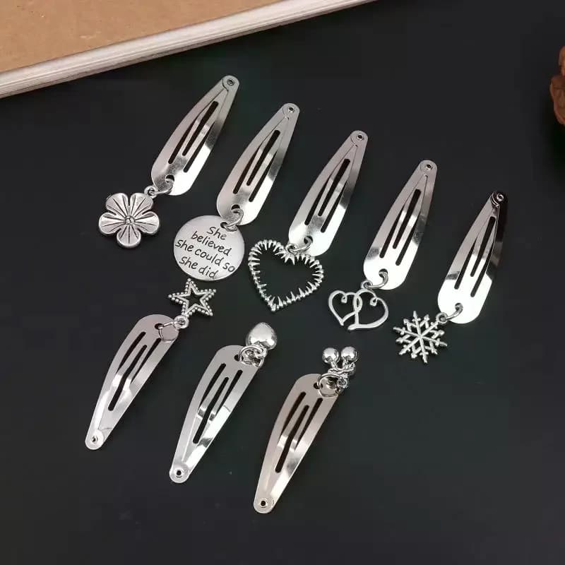 1 pz Fermaglio per Capelli alla Moda con Ciondolo a Cuore in Metallo, Fermagli per Capelli da Donna, Accessori per Capelli Chic, Barrette Rotonda Gotica, Regali per Ragazze