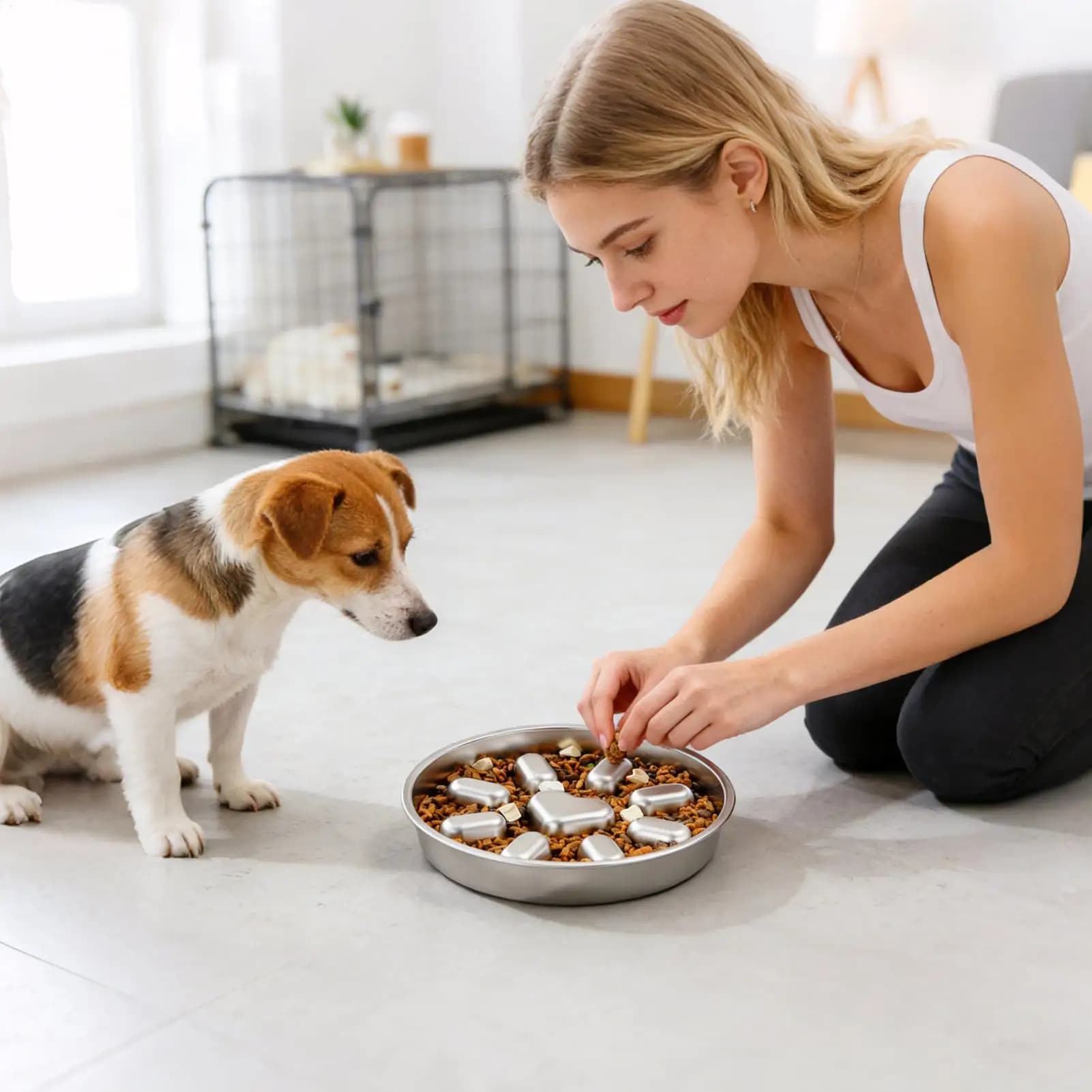 Ciotola per cani Slow Feeder anti-soffocamento, a labirinto, con base antiscivolo per cani di taglia media che mangiano velocemente.