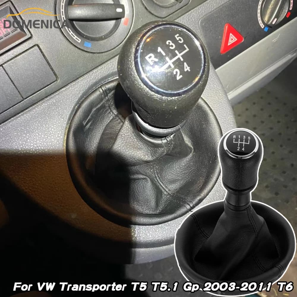 Per VW Volkswagen Transporter T5 T5.1 T6 Gp 2003-2011 Auto Gear Stick Pomello Del Cambio In Pelle Ghetta Boot Copertura 5 6 Velocità Accessori
