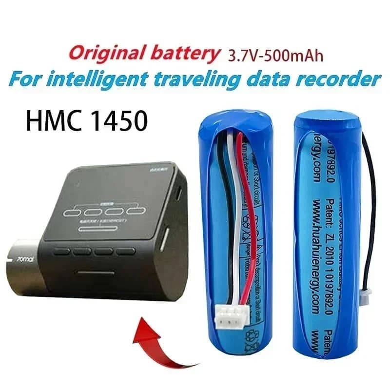 Original PURFIELD 3.7V 500mAh HMC1450 70mai Battery Al Litio Dash Cam Pro Auto Video Replacement DVR Accessories