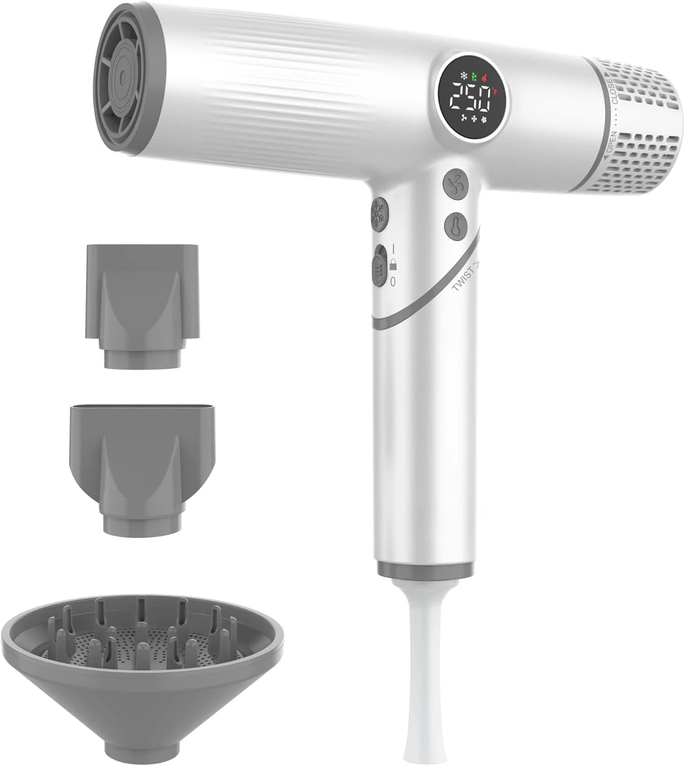 Salon Ionic Hair Dryer, 1800W High-Speed Foldable Travel Blow Dryer, Brushless Motor for Fast Drying & Frizz