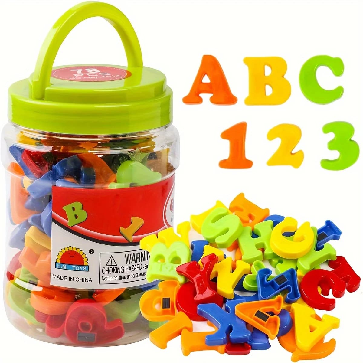 78 pezzi lettere magnetiche numeri alfabeto, set di giocattoli educativi ABC 123 colorati, conteggio dell'ortografia per l'apprendimento in età prescolare per bambini