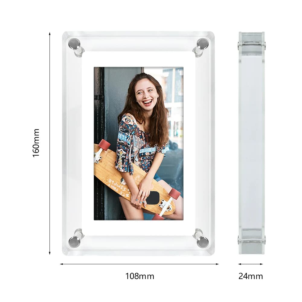 Cornice Digitale LCD da 5 Pollici con 4GB di RAM, Rotazione Automatica, Cornice Fotografica Digitale Decorativa Moderna, Regalo per Matrimoni e Compleanni