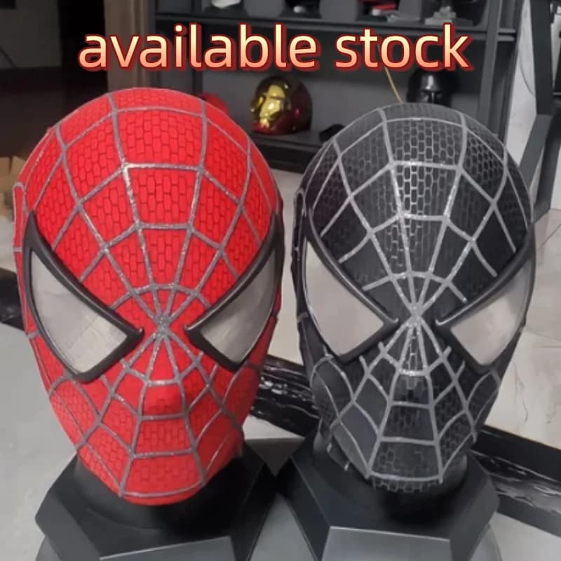 Spiderman Mask With Movable Blinking Eyes Electric Full Face Helmet For Cosplay Halloween Party Adult Costume Collectible Gift