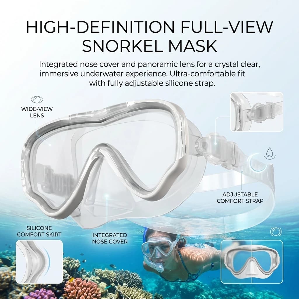 Professional Snorkeling Scuba Diving Mask Diving Goggles Silicone Panoramic Dive Mask For Adult Swimming Goggles Snorkeling