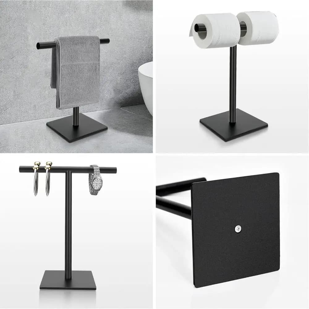 Porta asciugamani da bagno in acciaio inossidabile Porta asciugamani da bagno in stile moderno a forma di T con base pesante Porta asciugamani antiruggine per doccia