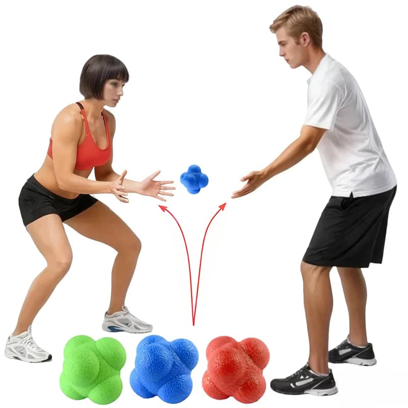 2/4 pezzi palline di rimbalzo di reazione palla di reazione esagonale per baseball pallamano tennis allenamento rosso verde blu palline reflex sport fitn