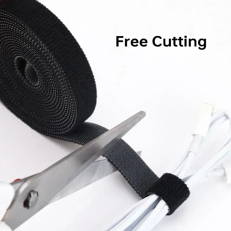 Commercio all'ingrosso 2/5 M/Rotolo 12mm Larghezza Cavo Organizzatore USB Avvolgicavo Gestione nylon Cut libero Fascette Mouse auricolare Cavo fascette