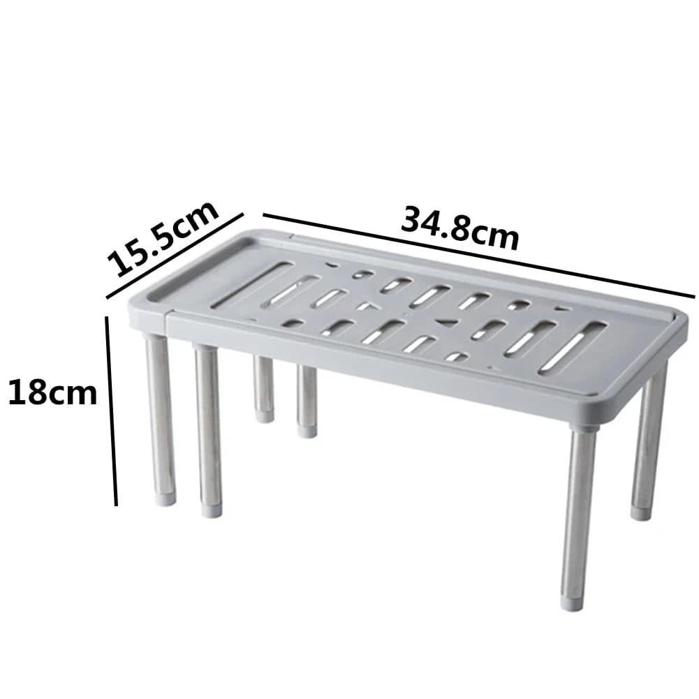 Scarpiera telescopica multifunzionale Scaffale in acciaio inossidabile sotto il lavello Scaffale per piatti Scaffale per condimenti Scaffale per utensili da cucina