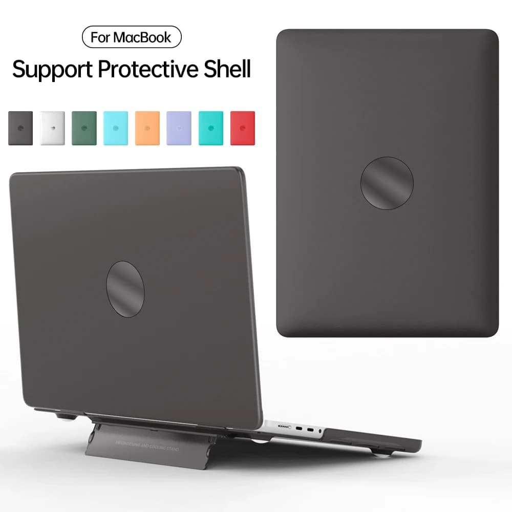 Custodia per laptop opaca con supporto pieghevole per MacBook Air 13.6 M4 15 M3 Mac Book Pro 13 M1 M2 14 16 pollici 2025 Accessorio per copertura a manica rigida