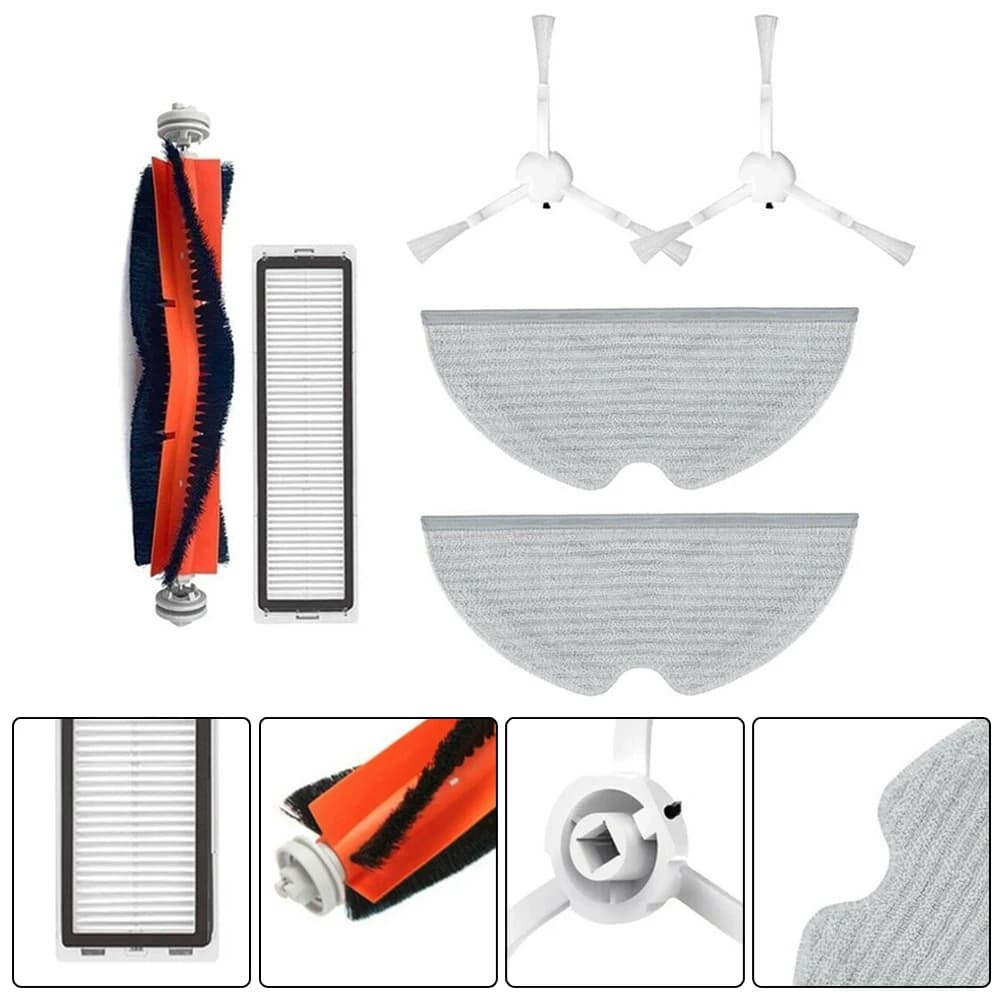 Kit di ricambio per spazzola laterale, filtro e panno per robot aspirapolvere TROUVER Finder RLS3