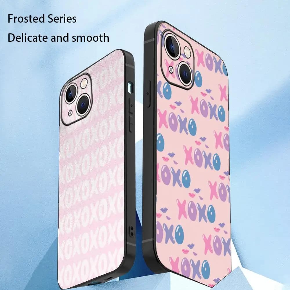 Fashion design Xoxo pink girl ins Phone Case For iPhone 17 16 e 15 14 13 12 Plus Mini Pro Max Soft black Shockproof Cover