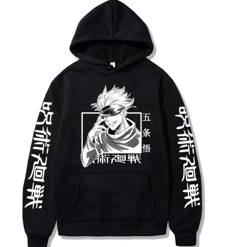 Jujutsu Kaisen Satoru Gojo Spell Return Camicia in pile con cappuccio Maglione da uomo Autunno e inverno Nuove felpe con cappuccio da uomo e da donna