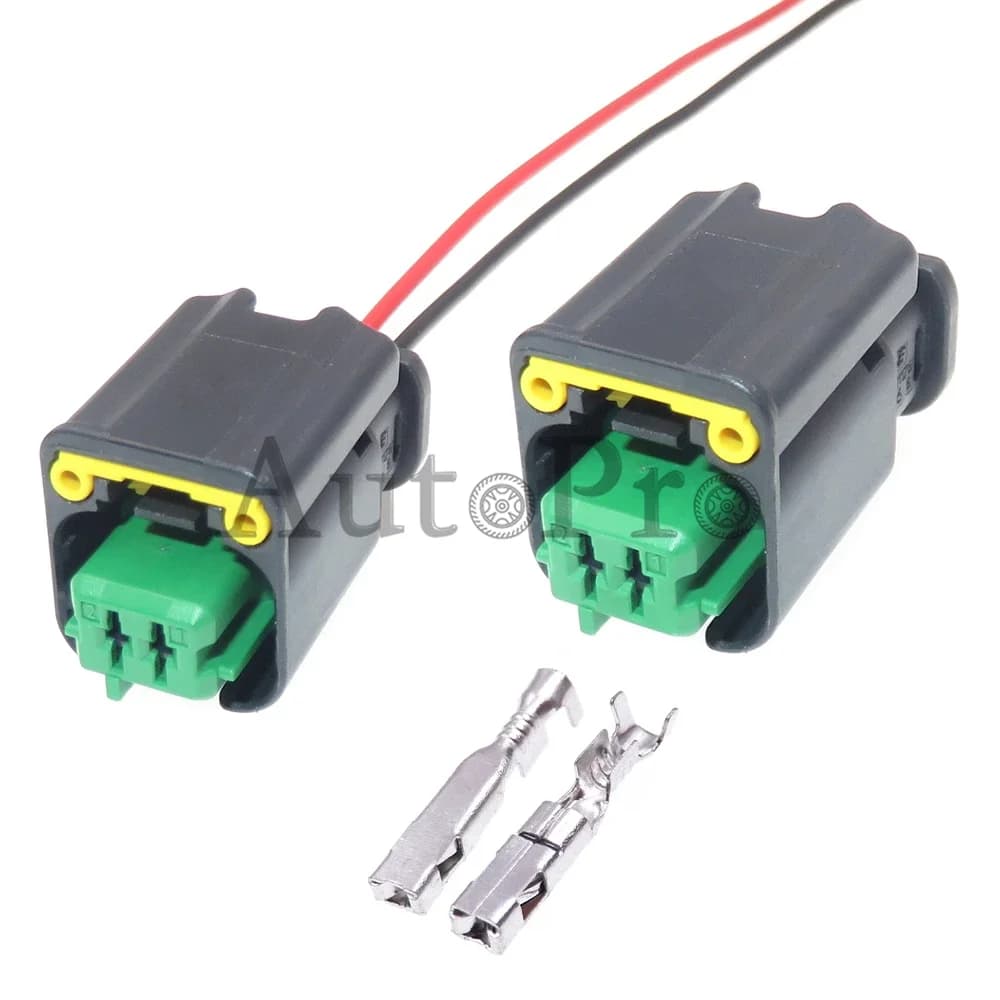 Set di 2 Terminali a 2 Fori 1801176-5 per Cablaggio Auto, Presa per Sensore Temperatura Acqua e Ventola Motore BMW Peugeot Citroen