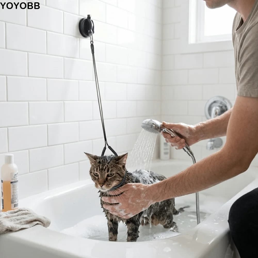 Professional Dog Bathing Tether Anti Movement Adjustable Pet Bath Holder Suction Cup Grooming Restraint Leash Dog Grooming