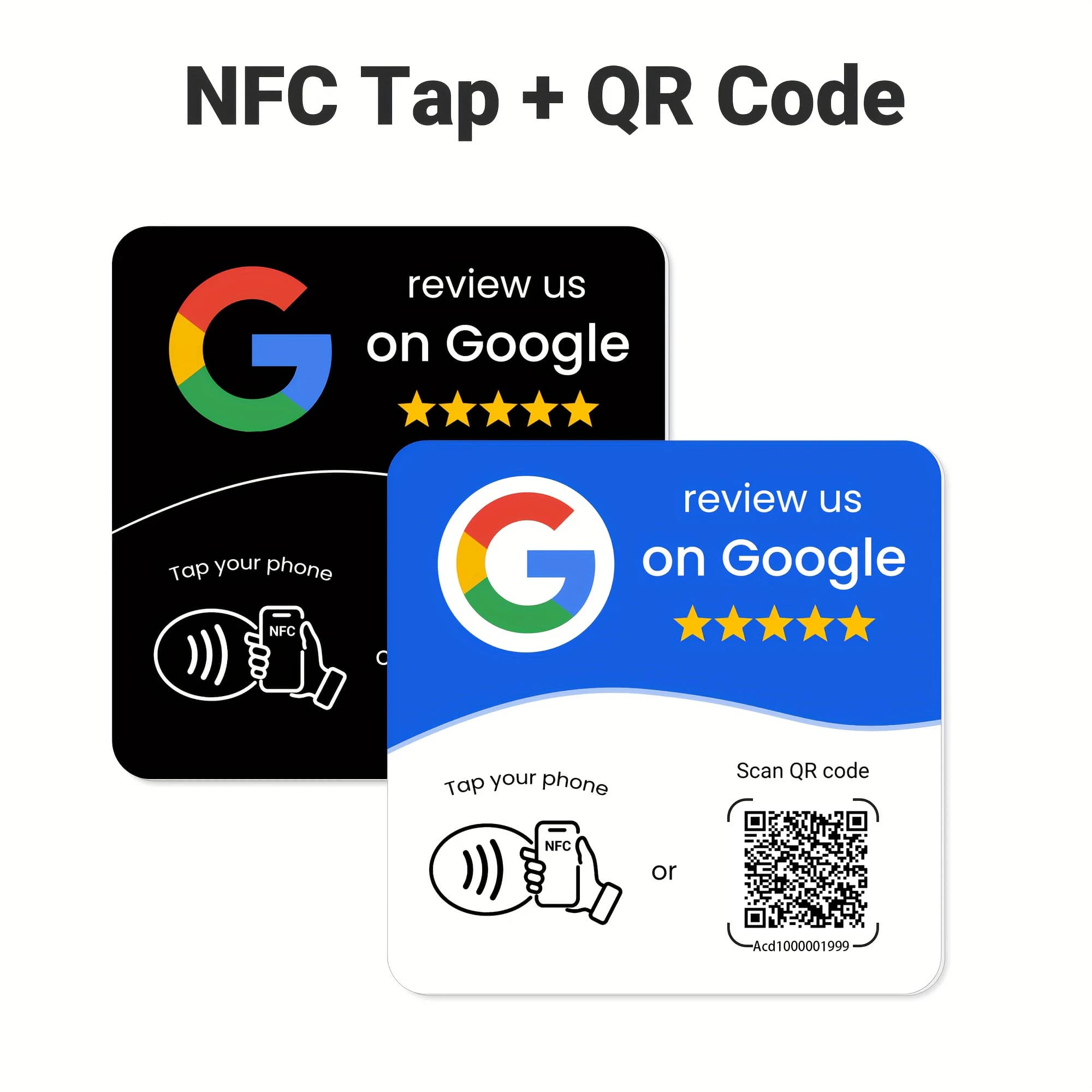 NFC 215 quadrato programmabile per Google Review Card NFC Station Table 13,56 Mhz Codice QR modificabile Scheda in piedi