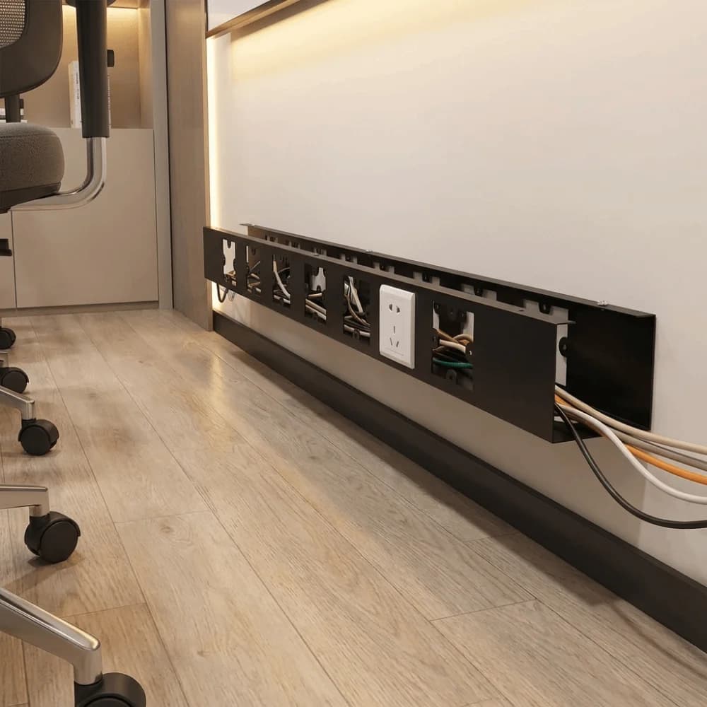 Vassoio Portacavi a U da Installare Sotto la Scrivania, Facile Installazione, Materiale Durevole, Organizzatore Cavi a U con Fessura per Prese