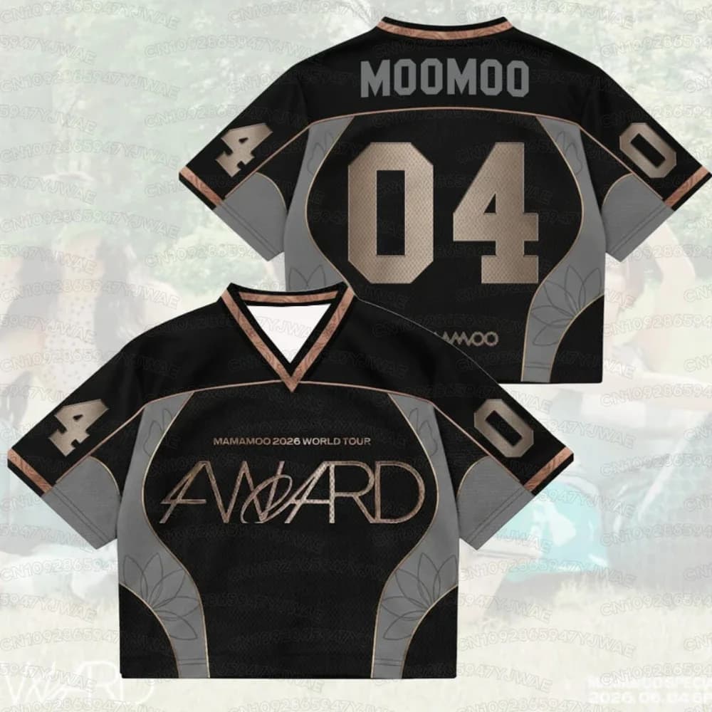 Summer Women's Men's Kpop Fans Gift Mamamoo 4ward World Tour V-neck Jersey Short Sleeve Casual T-shirt Tops