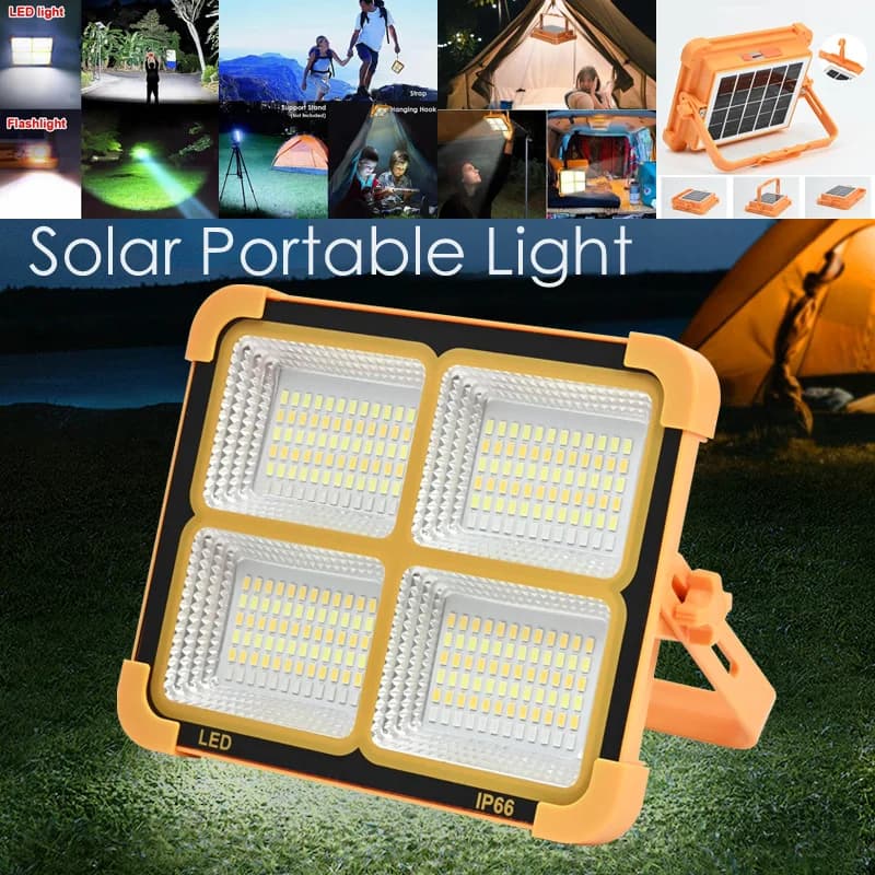 Lanterna da campeggio Lampada da tenda a LED ricaricabile portatile solare con magnete Torcia ad alta potenza Lampada di emergenza per riparazione banca di potere