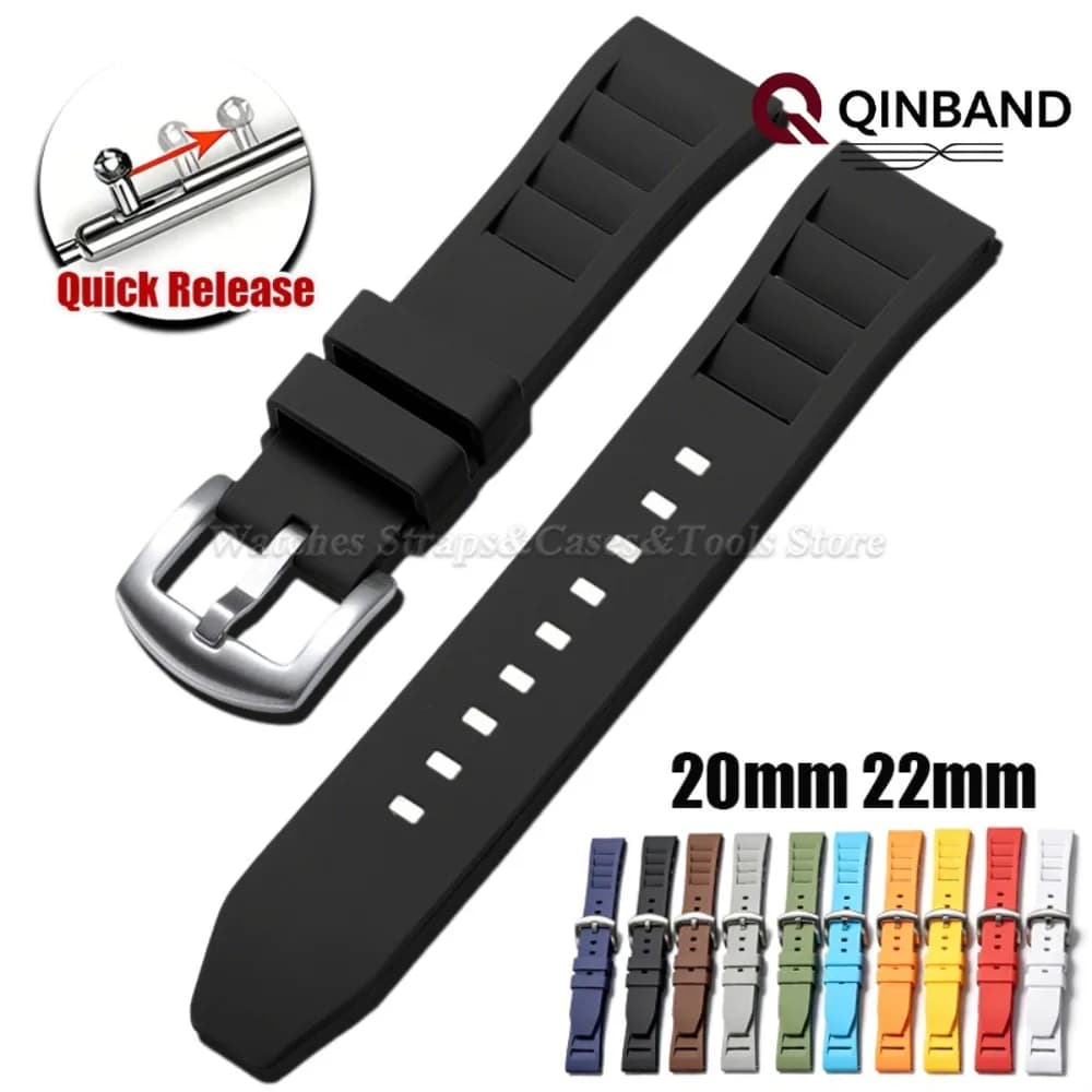 Silicone Watch Band 20mm 22mm for Seiko for Omega Watch Strap Rubber Universal Men Women Replacement Belt Quick Release Bracelet